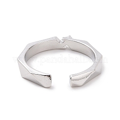 Clear Cubic Zirconia Open Cuff Ring&nbsp;RJEW-E072-20P