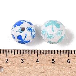 10Pcs Opaque Printed Acrylic Beads&nbsp;OACR-S146-02