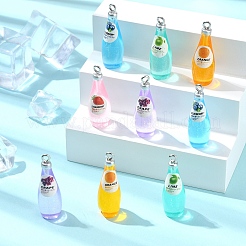 10Pcs 5 Colors Transparent Resin Pendants&nbsp;RESI-YW0005-28