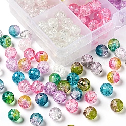 210~250Pcs 10 Style Spray Painted Crackle Glass Beads&nbsp;CCG-YW0001-06