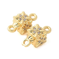 Brass Micro Pave Cubic Zirconia Connector Charms&nbsp;KK-U056-18G