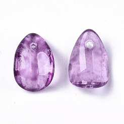 Transparent Spray Painted Glass Charms&nbsp;GLAA-T016-36-A02