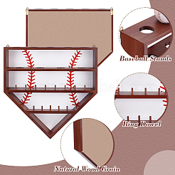 Wall-mounted Pine Wood Organizer Display Stands for Championship Rings&nbsp;RDIS-WH0016-25A