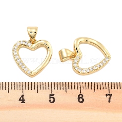 Brass Pave Clear Cubic Zirconia Pendants&nbsp;KK-U009-05B-G