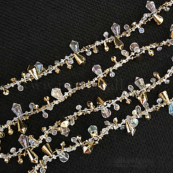 1 Roll Handmade Resin Teardrop Beaded Chains&nbsp;DIY-CN0003-52B