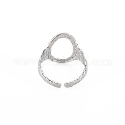 Non-Tarnish 304 Stainless Steel Open Oval Wide Cuff Ring for Women&nbsp;RJEW-S405-167P