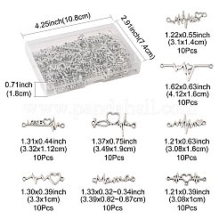 80Pcs 8 Styles Alloy Heartbeat Links Connectors Charms&nbsp;FIND-FS0004-72