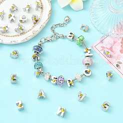 26Pcs 26 Styles Zinc Alloy Enamel European Beads&nbsp;FIND-CJ0004-01