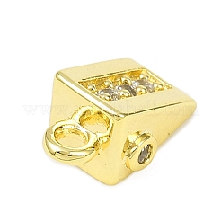 Brass Micro Pave Clear Cubic Zirconia Pendants&nbsp;KK-L238-28G