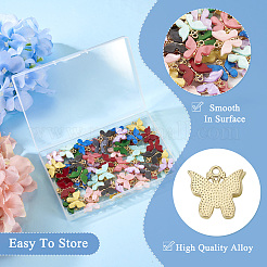 54Pcs 9 Colors Acrylic Alloy Pendants&nbsp;MACR-TA0001-60