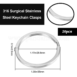 316 Surgical Stainless Steel Keychain Clasps&nbsp;STAS-BBC0005-81C
