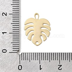 Brass Laser Cut Leaf Connector Charms&nbsp;KK-A275-03G