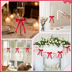 24Pcs Bowknot Polyester Single Face Satin Ribbon Napkin Rings&nbsp;HJEW-ME00170