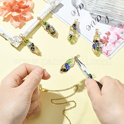 5Pcs Glass Pendants&nbsp;PALLOY-CJ00163