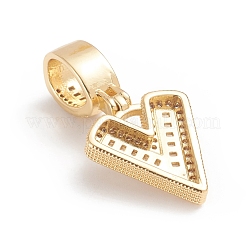 Brass Micro Pave Cubic Zirconia Pendants&nbsp;ZIRC-G165-13G-V