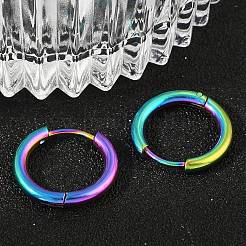 202 Stainless Steel Huggie Hoop Earrings&nbsp;EJEW-F111A-16mm-RC