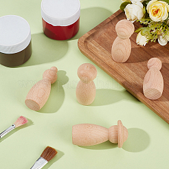5Pcs 5 Styles Unfinished Beech Wood Puppet&nbsp;WOOD-GF0002-43
