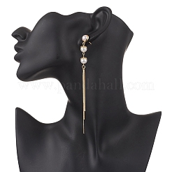 Shell Pearl Bead Tassel Stud Earrings&nbsp;EJEW-JE06653