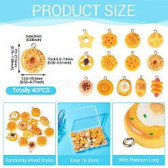 40Pcs Resin Pendants&nbsp;RESI-TA0004-23