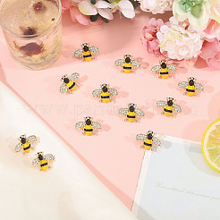 12Pcs Bees Iron Rhinestone Lapel Pin Brooches&nbsp;JEWB-CA0001-78