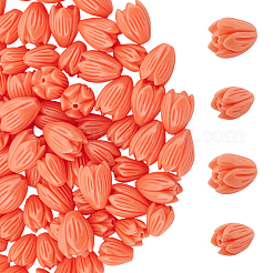 100Pcs 2 Styles Dyed Synthetic Coral Beads&nbsp;CORA-SP0001-17