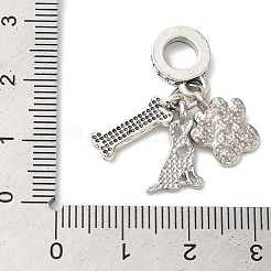 Rack Plating Alloy Crystal Rhinestone European Dangle Charms&nbsp;PALLOY-S189-20P
