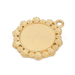 304 Stainless Steel Pendant Cabochon Settings&nbsp;STAS-D366-10G