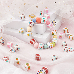 48Pcs 8 Style Opaque Acrylic Beads&nbsp;MACR-SC0001-13