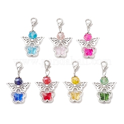 7Pcs 7 Colors Angel Glass Pendant Decorations&nbsp;HJEW-JM02789-02