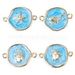 4Pcs Ocean Brass Enamel Links Connector Charms&nbsp;KK-TADJ0001-31A