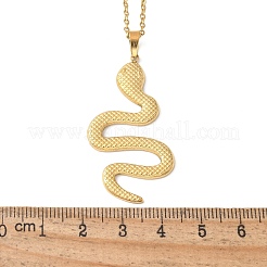 304 Stainless Steel Snake Pendant Necklaces for Women Men&nbsp;LS-NJEW-Z063-03G-07