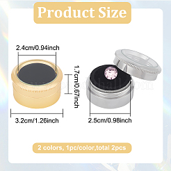 2Pcs 2 Colors Round Alloy Loose Diamond Storage Boxes&nbsp;CON-DR0001-03