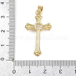 Brass Micro Pave Cubic Zirconia Pendants&nbsp;KK-Z123-23G-02
