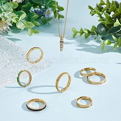 16pcs 8 Size 201 Stainless Steel Grooved Finger Ring for Women&nbsp;RJEW-UN0002-38G