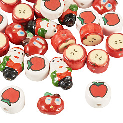 28Pcs 4 Styles Christmas Theme Handmade Porcelain Beads&nbsp;PORC-TA0001-38