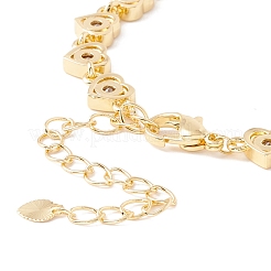 Clear Cubic Zirconia Heart Link Chains Bracelet&nbsp;BJEW-I301-05G
