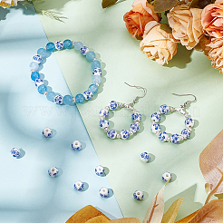 210Pcs Handmade Flower Printed Porcelain Ceramic Beads&nbsp;PORC-SC0001-08