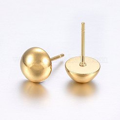 304 Stainless Steel Stud Earrings&nbsp;STAS-O098-05G-03