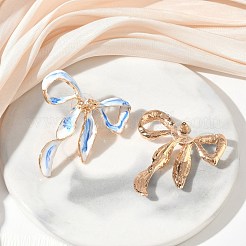 Blue and White Alloy Enamel Bowknot Stud Earrings for Women&nbsp;AL-CBAAE88-01G