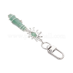 Copper Wire Wrapped Natural Gemstone Pointed Bullet Pendant Decorations&nbsp;HJEW-JM03103