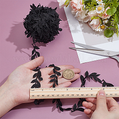 Polyester Lace Leaf Ribbon&nbsp;OCOR-WH0082-514B