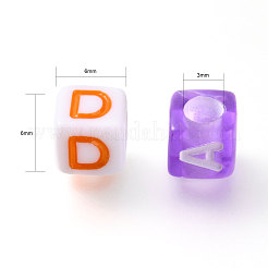 DIY 26 Letter Acrylic Beads Stretch Bracelets Kits for Children's Day&nbsp;DIY-LS0001-04