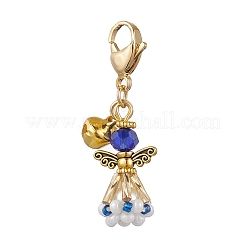 Angel Glass Beaded & Alloy Pendant Decorations&nbsp;HJEW-MZ00193-01