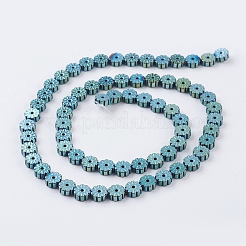 PVD Vacuum Plating Electroplate Non-magnetic Synthetic Hematite Beads Strands&nbsp;G-F534-H05