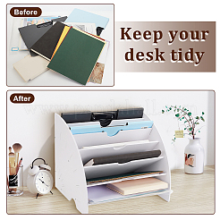 Fan Shape Plastic Desktop Bookcase File Folder Holders&nbsp;ODIS-WH0001-71