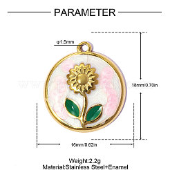 304 Stainless Steel Enamel Pendants&nbsp;STAS-OY015-73G