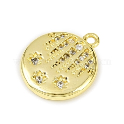 Brass Micro Pave Clear Cubic Zirconia Pendants&nbsp;KK-L238-29G