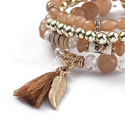 Multi-layered Stretch Bracelets Sets&nbsp;BJEW-H533-02B