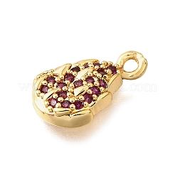 Brass Micro Pave Clear Cubic Zirconia Pendants&nbsp;KK-U065-05C-G