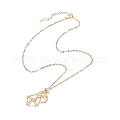 3Pcs 3 Styles 304 Stainless Steel Empty Macrame Pouch Star Moon Pendant Cable Chain Necklaces&nbsp;NJEW-JN05282